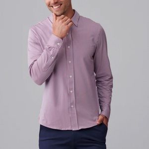 RHÔNE Commuter Lightweight Dress Shirt Red Stripe Multi Size Large